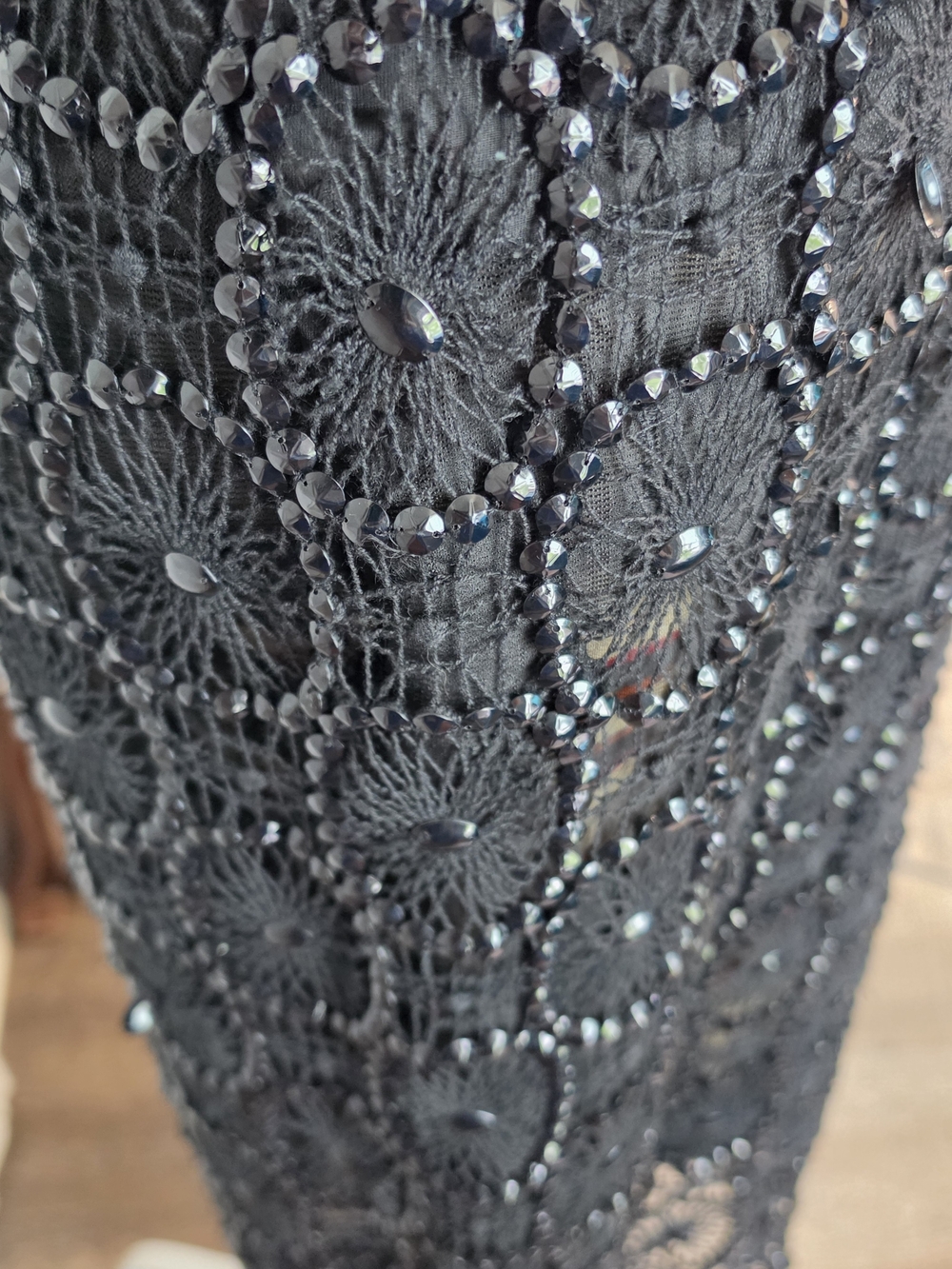 Y2K Vintg Dries Van Noten Doria Embellished Flapper Cocktail Midi Dress 6 Black - Picture 10 of 15